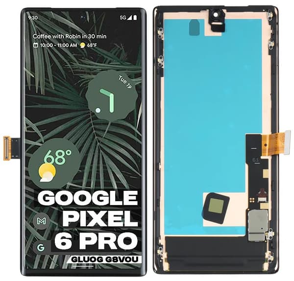 LCD-skärm + pekskärm för Google Pixel 6 Pro GLUOG G8VOU OLED-ram