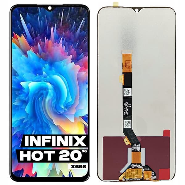 Original Infinix Hot 20 5G X666 LCD + Touchskærm (Genopbygget)