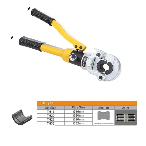 Hydrauliske Pex Rørværktøjer, Trykning af VVS, TH / V Kæber, TH 16 20 26 32