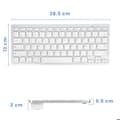 Miniatyrbild 5 av 5: Bluetooth-tangentbord AZERTY med 7 multimedia genvägar, 30 dagars batteritid, Silver