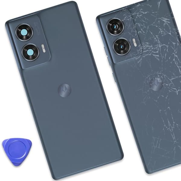 Baksida för Motorola Edge 50 Fusion Original Tjänstepaket Motorola Mörkblå