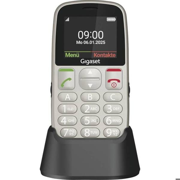 Gigaset GL395 Mobiltelefon med SOS-knapp, skyddad mot vattenspill, skyddad mot damm silver
