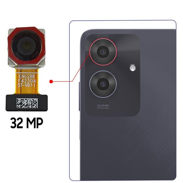 Huvudbakre kamera för Realme Note 60 32MP svart