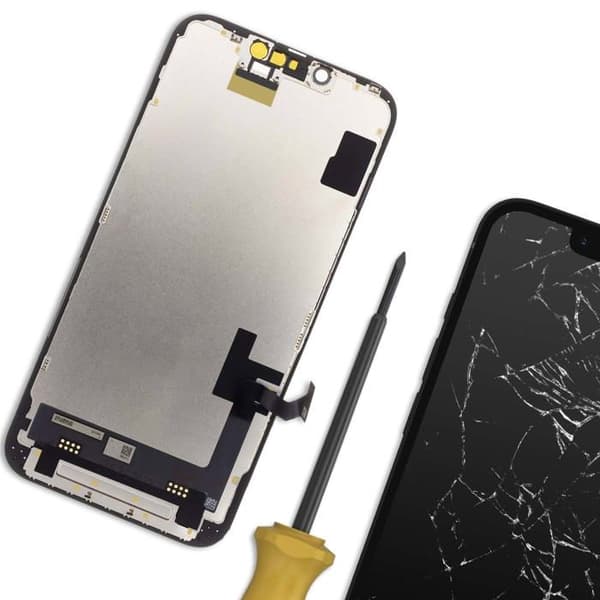 Soft OLED-skärm för iPhone 16e och touchskärm med IC-chip svart