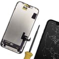 Miniatyrbild 4 av 4: Soft OLED-skärm för iPhone 16e och touchskärm med IC-chip svart