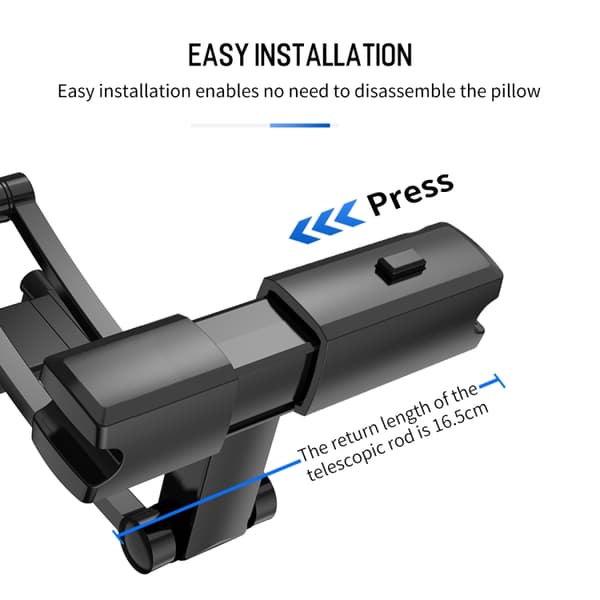 ROCK Universal Holder til bilens nakkestøtte - Mobil & Surfeplate