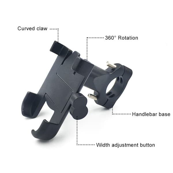 Mobiltelefonholder i aluminium for motorsykkel - for enheter på 6-10 cm