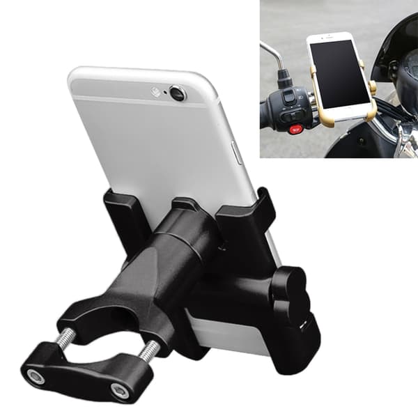 Mobiltelefonholder i aluminium for motorsykkel - for enheter på 6-10 cm
