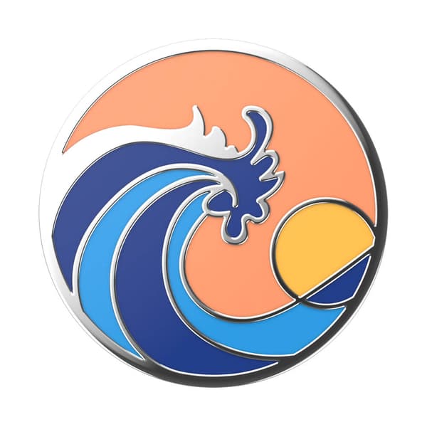 POPSOCKETS Enamel Ride The Wave Coral Avtagbart Grip med stativfunksjon Premium
