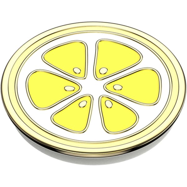 POPSOCKETS Enamel Lemon Slice Yellow Aftageligt Greb m. Standerfunktion Premium