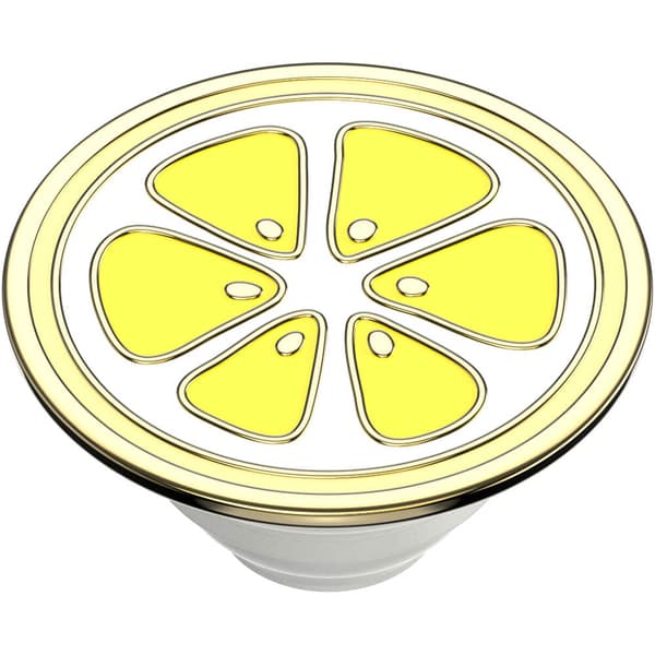 POPSOCKETS Enamel Lemon Slice Yellow Aftageligt Greb m. Standerfunktion Premium