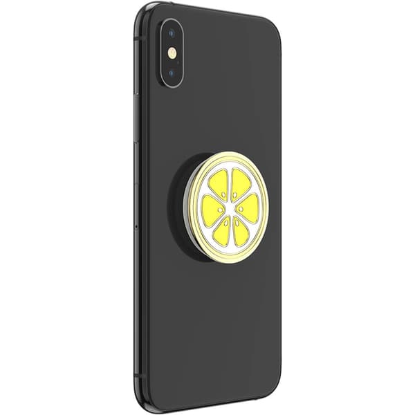 POPSOCKETS Enamel Lemon Slice Yellow Aftageligt Greb m. Standerfunktion Premium