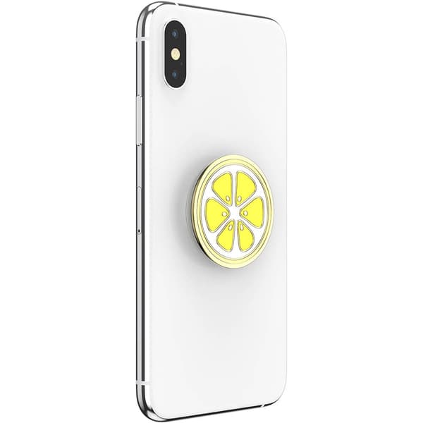 POPSOCKETS Enamel Lemon Slice Yellow Aftageligt Greb m. Standerfunktion Premium