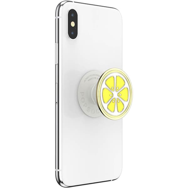 POPSOCKETS Enamel Lemon Slice Yellow Aftageligt Greb m. Standerfunktion Premium