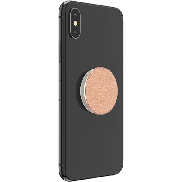 POPSOCKETS Pebbled Vegan Leather Rose Gold Avtagbart Grip med stativfunksjon Premium