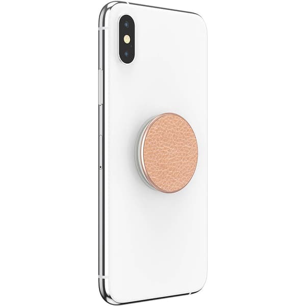 POPSOCKETS Pebbled Vegan Leather Rose Gold Avtagbart Grip med stativfunksjon Premium