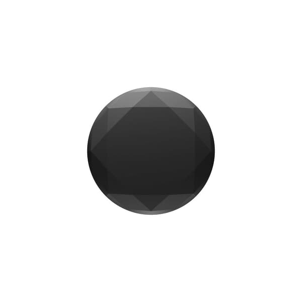 POPSOCKETS Metallic Diamond Black Avtagbart Grip med stativfunksjon Premium Sort