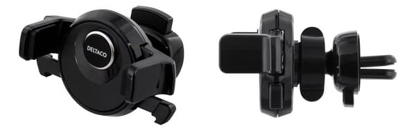 Air vent car holder, for smartphones 60-88 mm, rotatable Sort