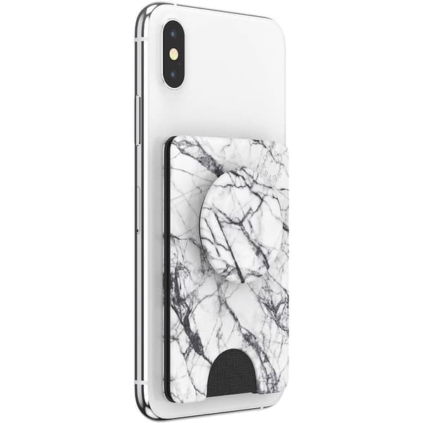 POPSOCKETS Wallet Dove White Marble Avtagbar Lommebok PopWallet+