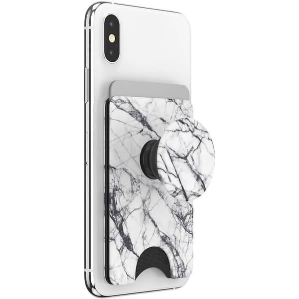 POPSOCKETS Wallet Dove White Marble Avtagbar Lommebok PopWallet+