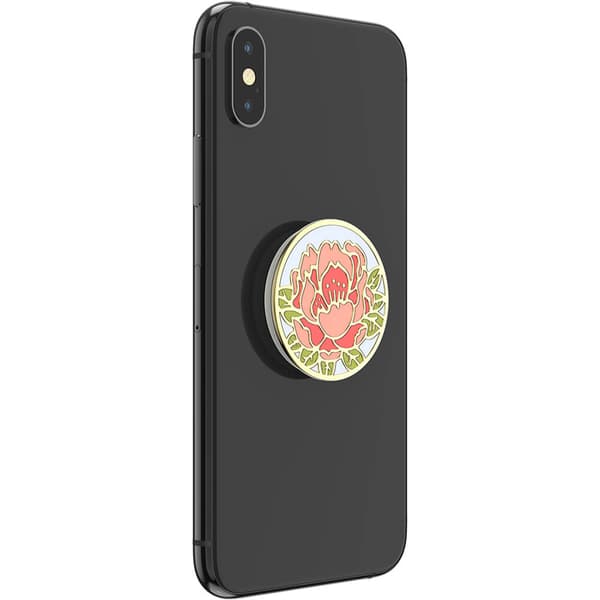 POPSOCKETS Enamel Blooming Peony Pink Irrotettava Grip Telinetoiminnolla Premium