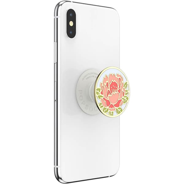 POPSOCKETS Enamel Blooming Peony Pink Irrotettava Grip Telinetoiminnolla Premium
