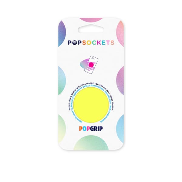 POPSOCKETS Neon Jolt Yellow Avtagbart Grip med Ställfunktion