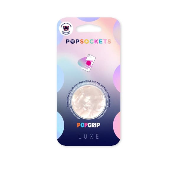 POPSOCKETS Acetate Pearl White Avtagbart Grip med Ställfunktion LUXE