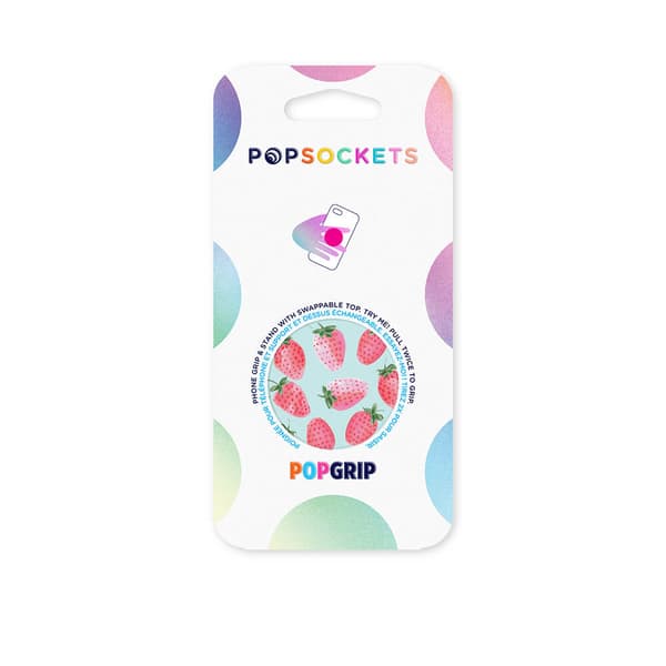 POPSOCKETS Strawberry Rain Aftageligt Greb m. Standerfunktion