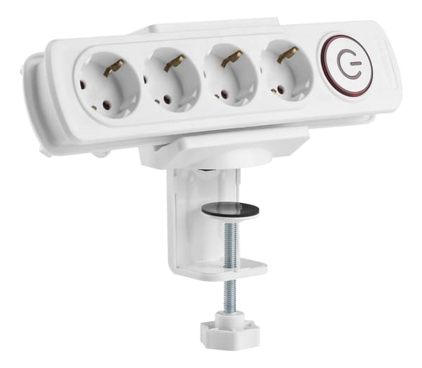 OFFICE Clamp-on power strip holder for desks, white