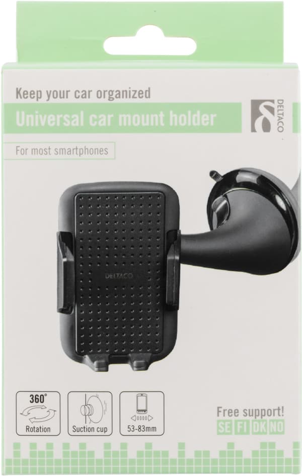 Car holder for smartphone, adjustable with suction cup