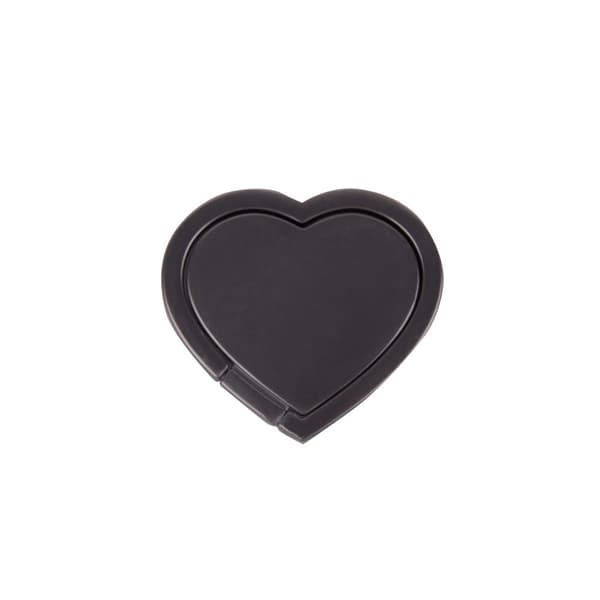 GEAR Fingerring Mobil Hjerte Roterende med Standerfunktion Mat Sort