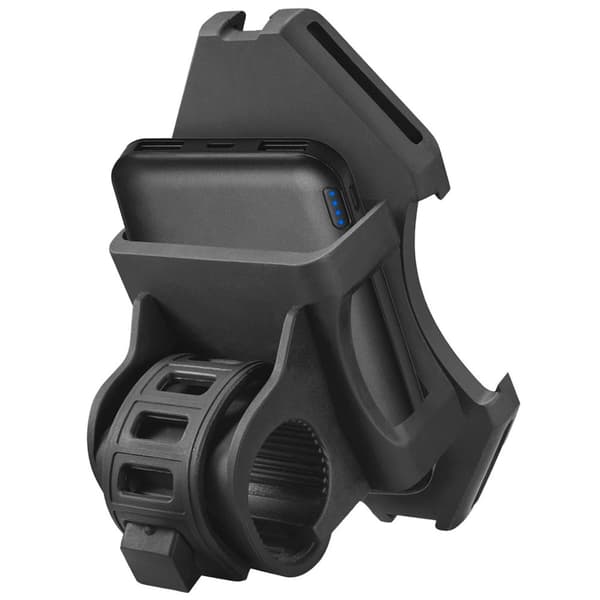 Sykkel / e-scooter holder med innebygd kraftbank Sort