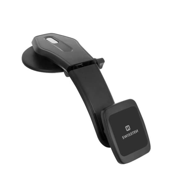Stöd för bil - Swissten - Instrumentbräda - Magnetisk sugkoppsfäste - Smartphone/Surfplatta - Svart