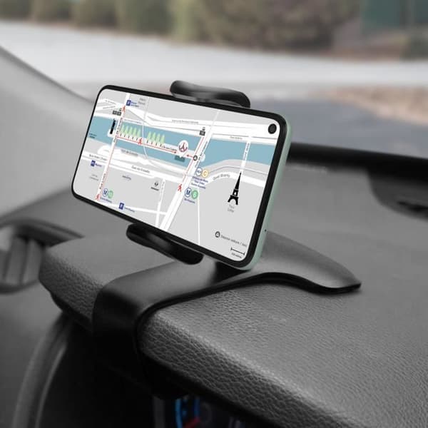 Smartphonestöd - Universal - Svart - Montering på instrumentbrädan - 360° rotation - Halkfri