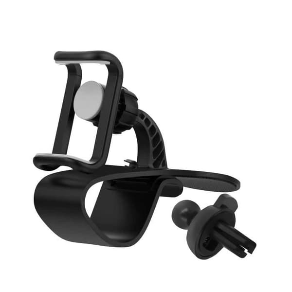 Smartphonestöd - Universal - Svart - Montering på instrumentbrädan - 360° rotation - Halkfri