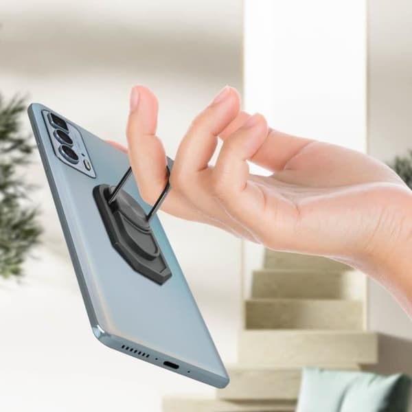Smartphonehållare - Grå - Zinklegering - Rotera 360° - Kompatibel med magnetiska hållare
