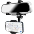 Miniatyrbild 1 av 4: Stöd Bil - Svart - Spegelfäste - Rotativ 360° - Justerbar - Kompatibel med Smartphones