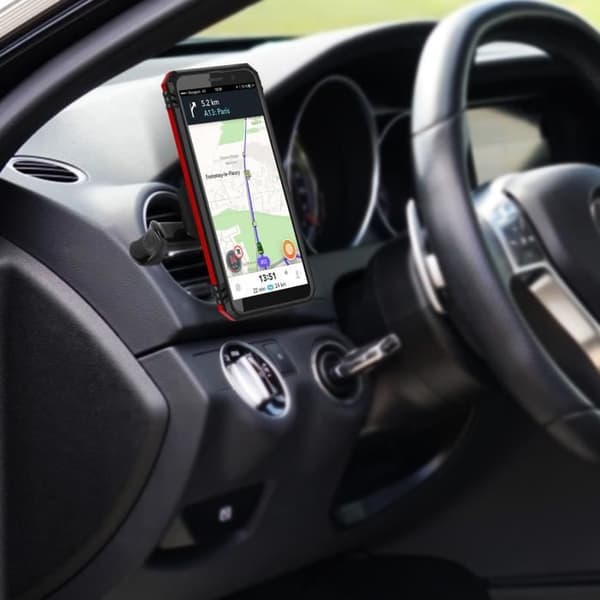 Bilhållare - AKASHI - Magnetisk - Runt ventilationsgaller - Svart - Smartphone och GPS kompatibel