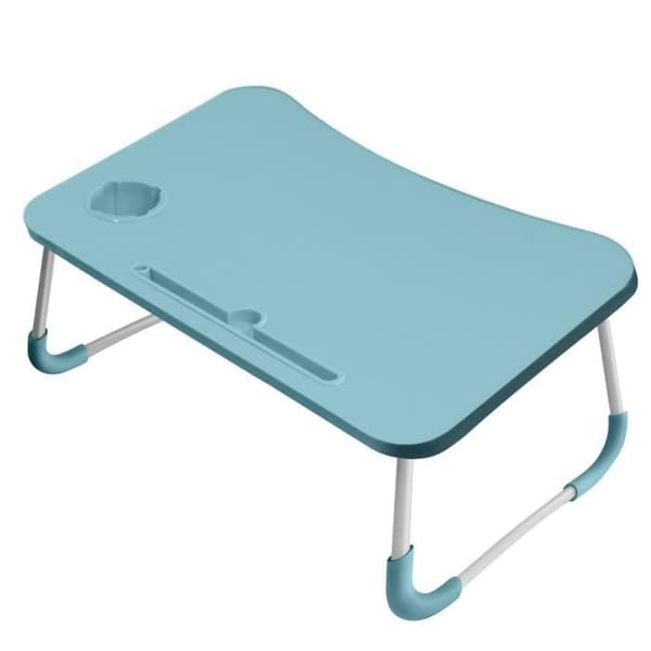 Överbäddsbord Laptop Höjd 26cm Mugghållare Vikbara ben blå