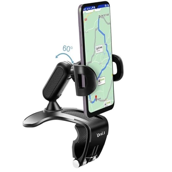 Stöd för Smartphone i Bil - LinQ - Ultra-stabil - Fäste för Instrumentbräda - 360° Rotationsbar - Antglidande
