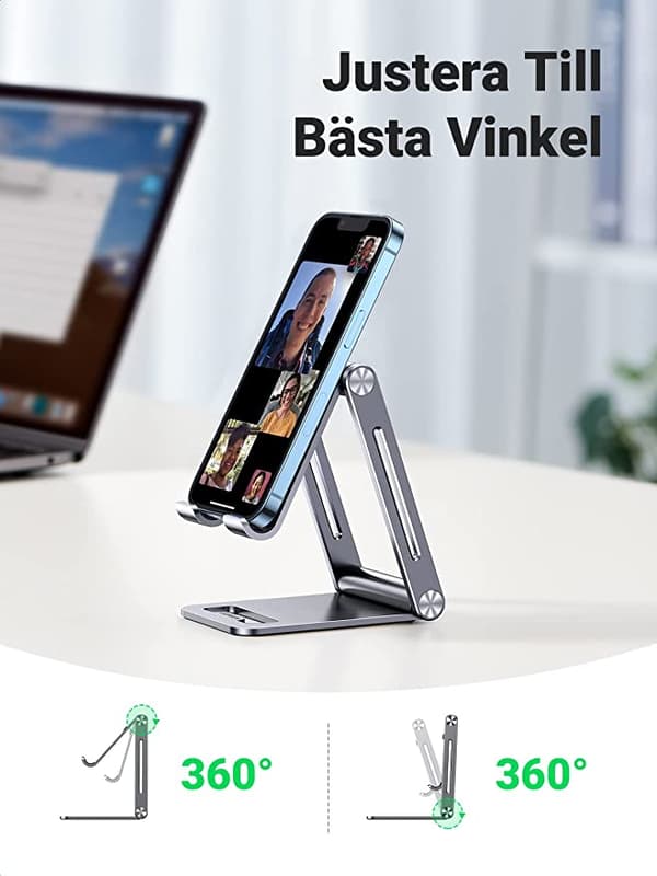UGREEN Telefonhållare Vikbart Telefonställ i Aluminium