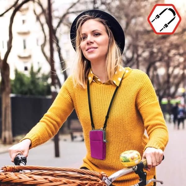 Smartphone Bältesfodral - AVIZAR - Universal - 2 fickor - Slitstarkt tyg - Rosa