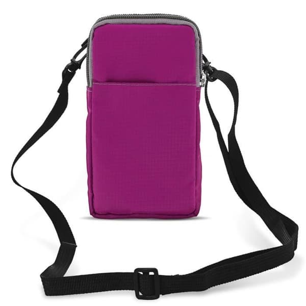 Smartphone Bältesfodral - AVIZAR - Universal - 2 fickor - Slitstarkt tyg - Rosa