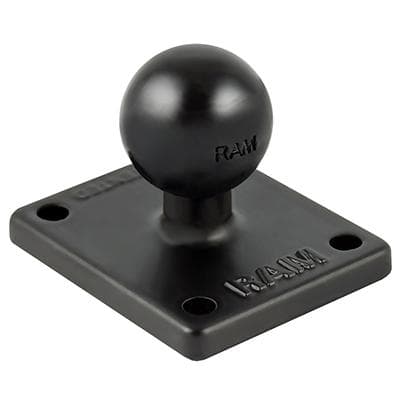 RAM-fäste Basic platt rak, 2 x 1,7 med B-Kugel (1 ), AMPS Lochraster