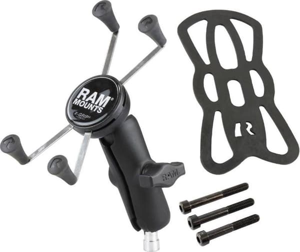 RAM-kiinnikkeet X-Grip Large -puhelinteline moottoripyörän ohjaustangon kiinnitysjalustalla