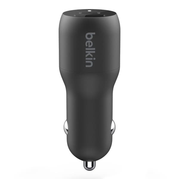 Belkin 37W 2-portars billaddare USB-C PPS-port 25W USB-A-port 12W för enheter som Galaxy S21 Ultra 5G Plus Note 20 iPhone 13 12, 11, Pro, Max och Mini
