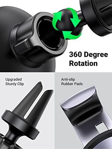 UGREEN Biltelefonholder Air Vent Bilholder Gravity Telefon Bilholder Kompatibel med iPhone 12 Mini 12 Pro Max SE 11 XS Galaxy F52 M42 M12 Redmi K40 Mi