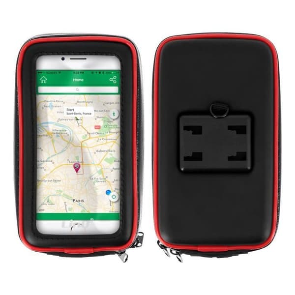 Stöd Moto/Scooter - LinQ - Vattentät fodral - Smartphone 6.3" max - 360° roterande - Svart