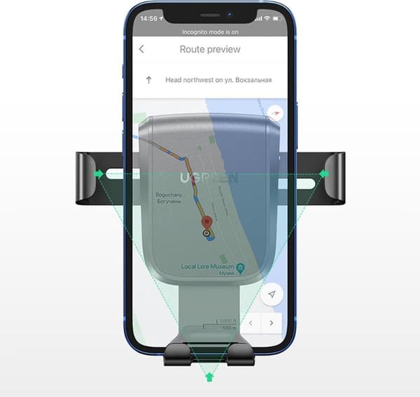 UGREEN Gravity Telefonholder med Sugekop Sort (60990B)